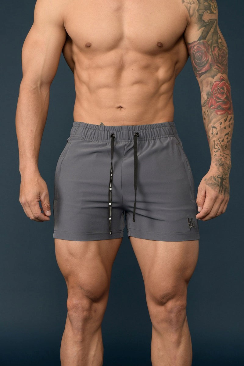 YoungLA 101 Bodybuilding Kurzes Shorts Grau | 58491-VMBK