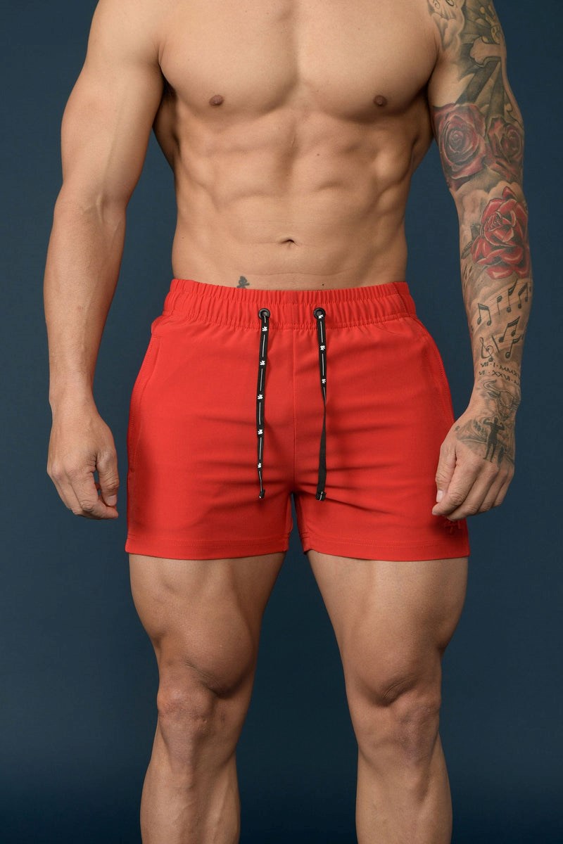 YoungLA 101 Bodybuilding Kurzes Shorts Rot | 25671-XSQN