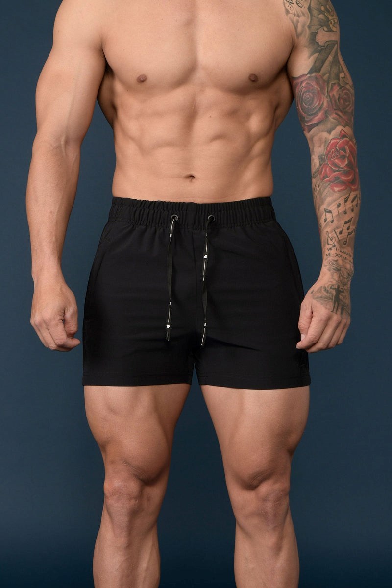 YoungLA 101 Bodybuilding Kurzes Shorts Schwarz | 34920-YHUO