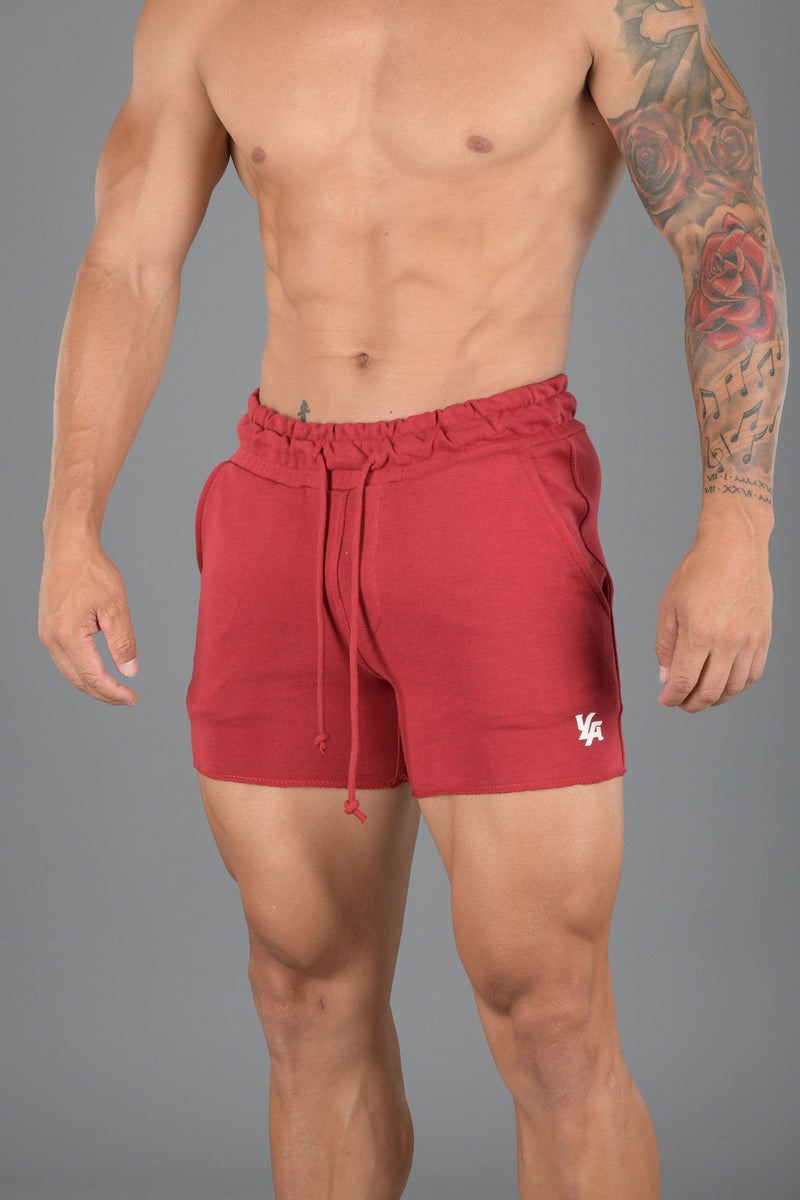 YoungLA 102 Bodybuilding French Terry Shorts Rot | 70682-POGF