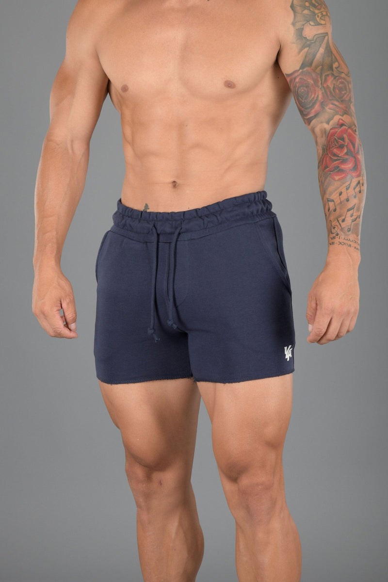 YoungLA 102 Bodybuilding French Terry Shorts Navy | 82619-IURX