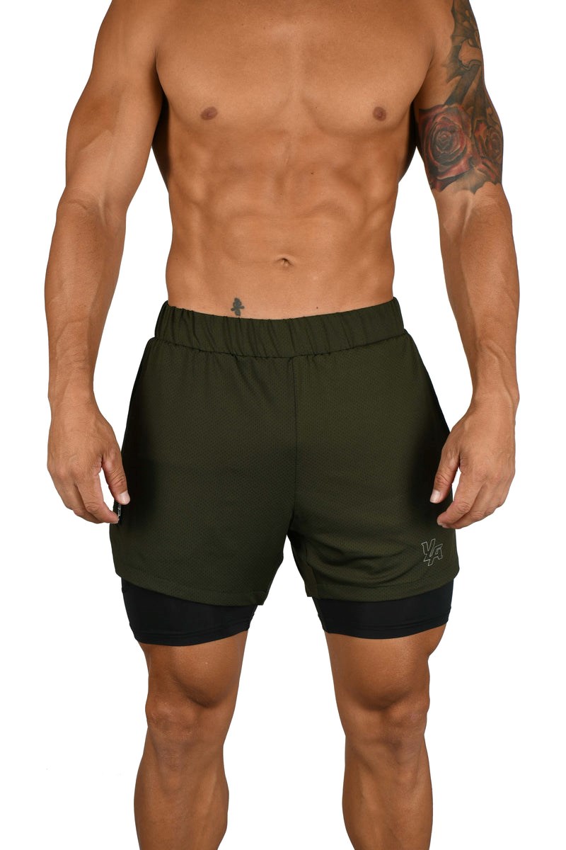 YoungLA 105 Compression Shorts 2.0 Olive/Black | 34952-UXYJ