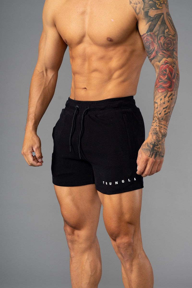 YoungLA 113 The Perfect Kurzes Shorts Schwarz | 60845-AEIQ