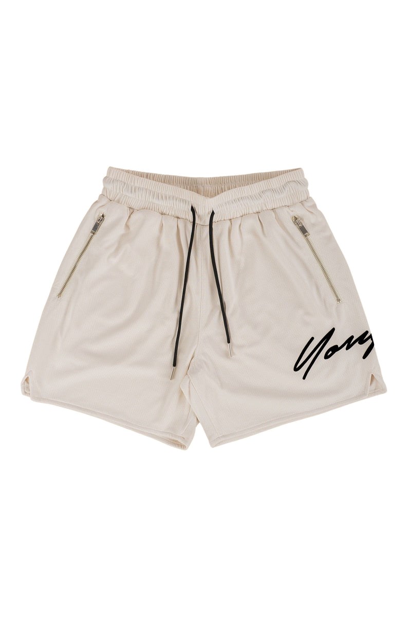 YoungLA 115 Signature Shorts Off-White | 94732-SLAH