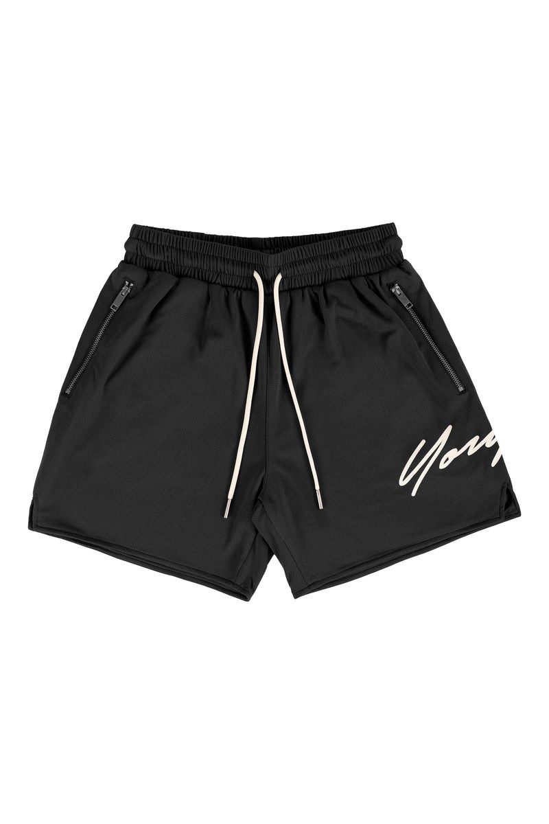 YoungLA 115 Signature Shorts Schwarz | 96517-UGSK