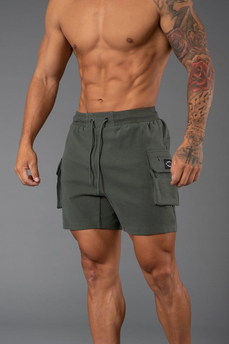 YoungLA 120 Cloud Cargo Shorts Grün | 09538-HMYL