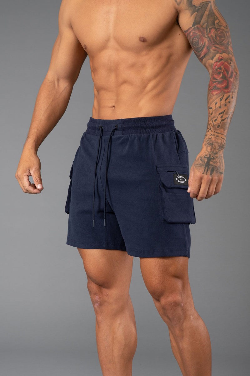 YoungLA 120 Cloud Cargo Shorts Navy | 40859-RBKG