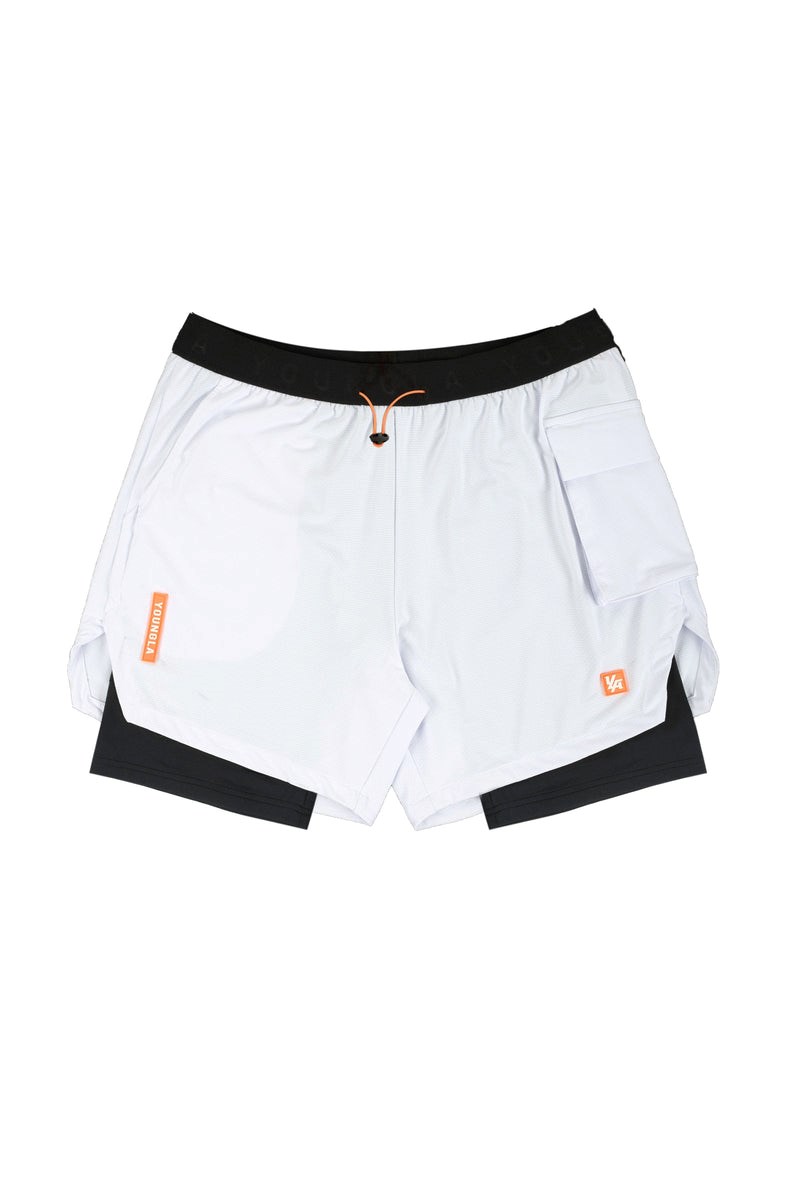 YoungLA 121 Performance Line Compression Shorts Weiß | 89625-BIZK