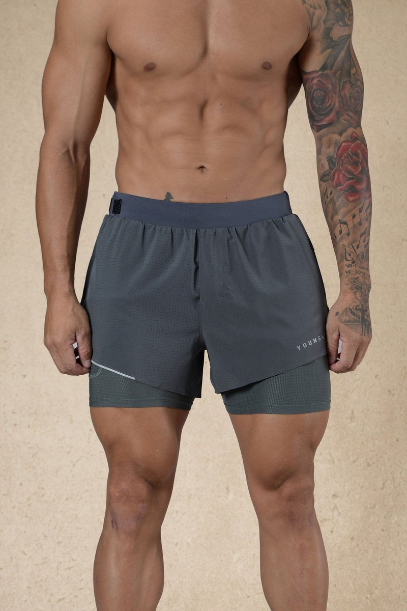 YoungLA 124 - 6am Compression Shorts Grau | 98637-NGHD