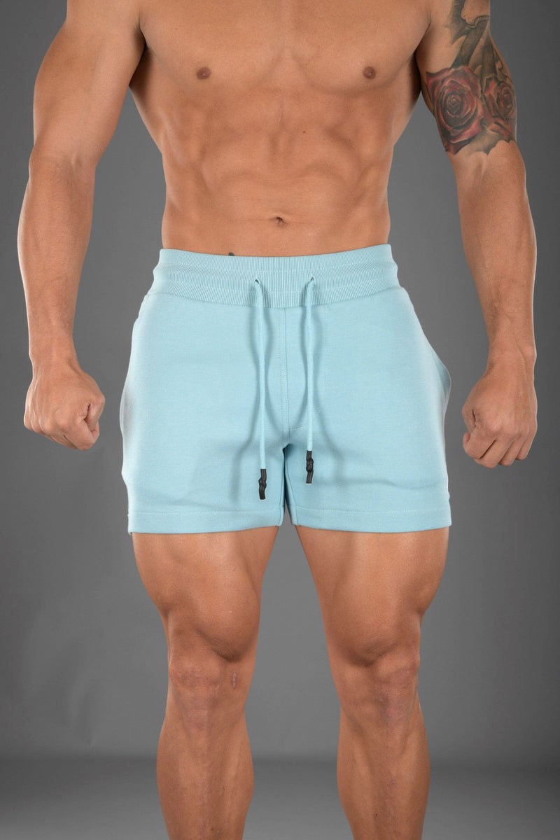 YoungLA 126 Interlock Shorts Blau | 97312-ZHTL