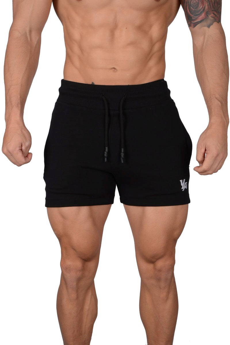 YoungLA 126 Interlock Shorts Schwarz | 69154-MLIT