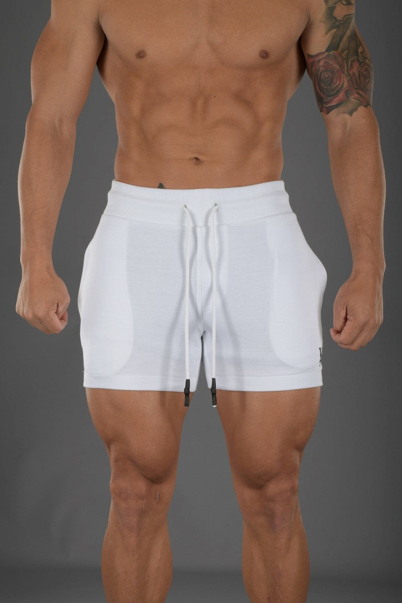 YoungLA 126 Interlock Shorts Weiß | 71950-YAVW