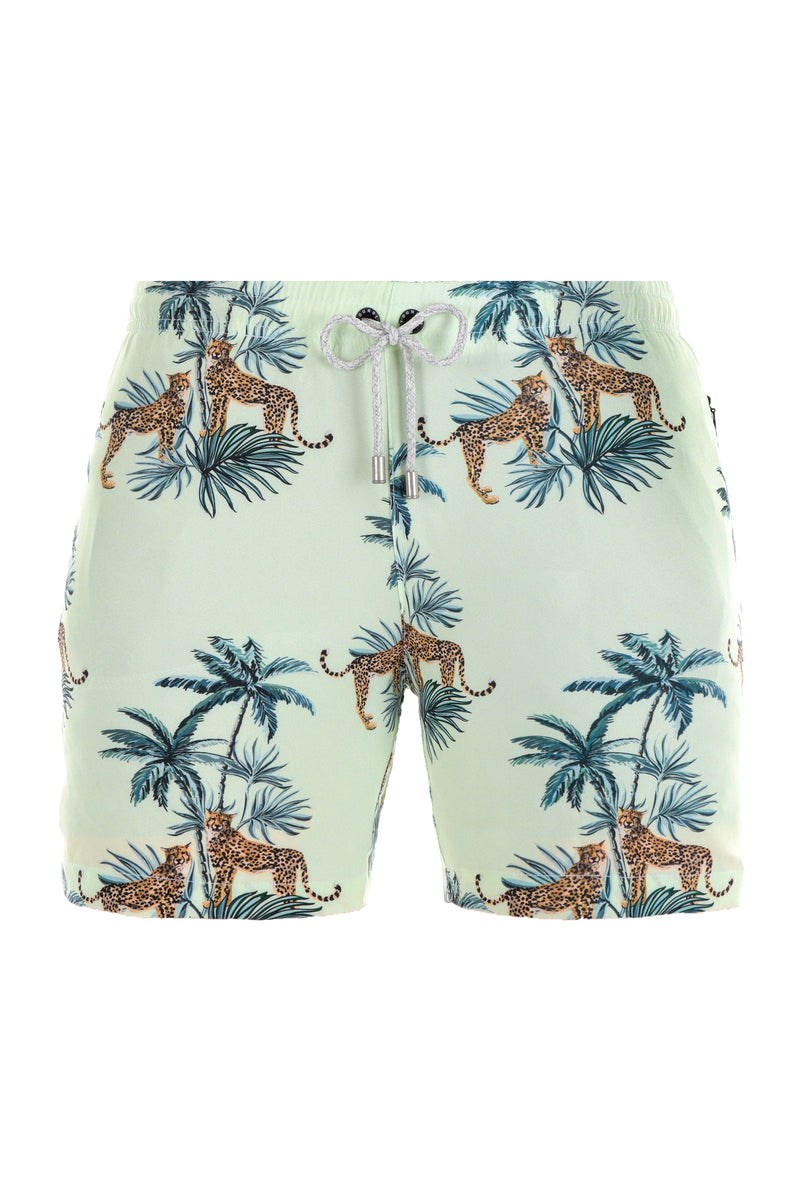 YoungLA 128 Abstract Swim Shorts \'22 Tropical Cheetah | 07685-HEGJ