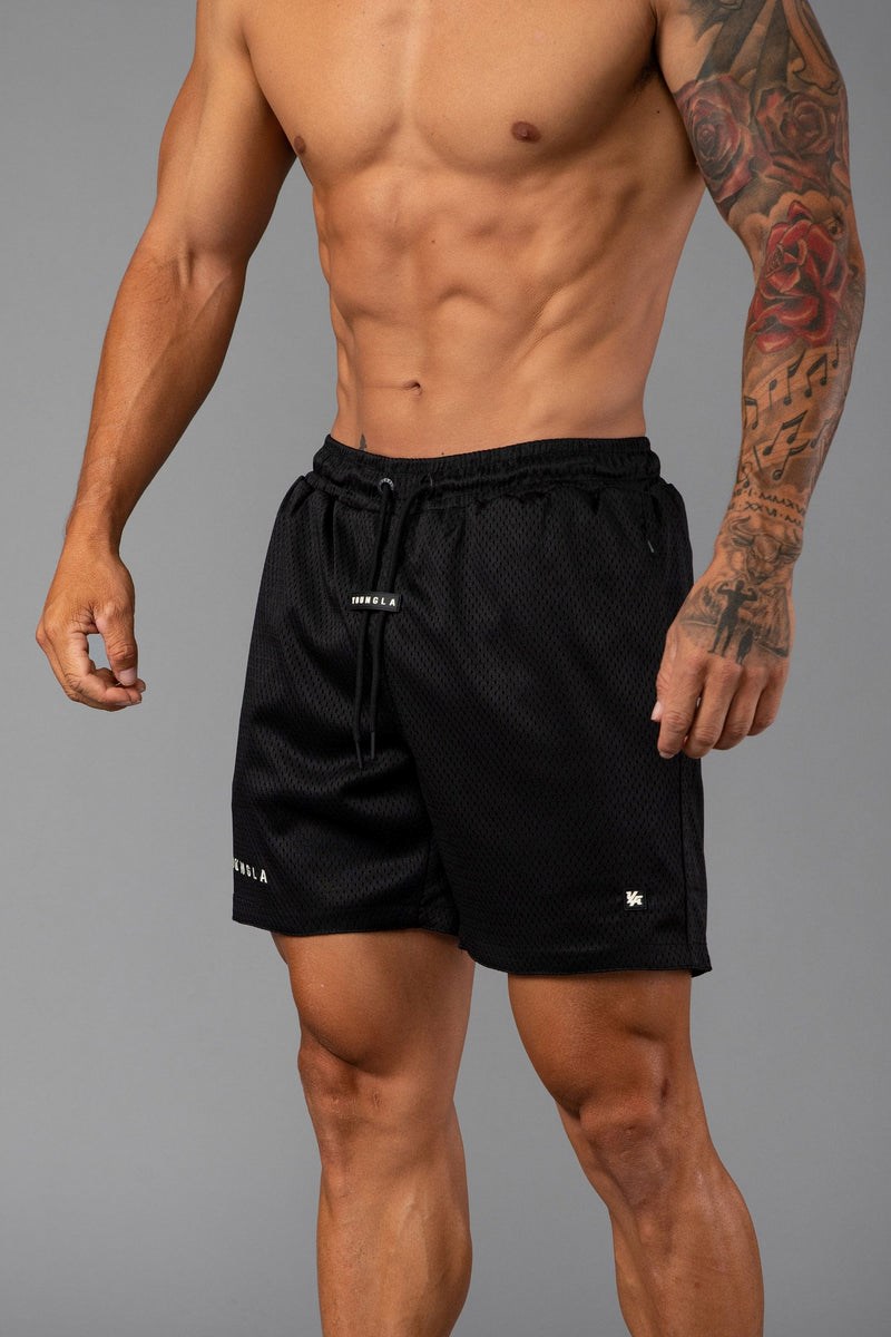 YoungLA 130 Essential Basketball Shorts Schwarz | 81526-DULC