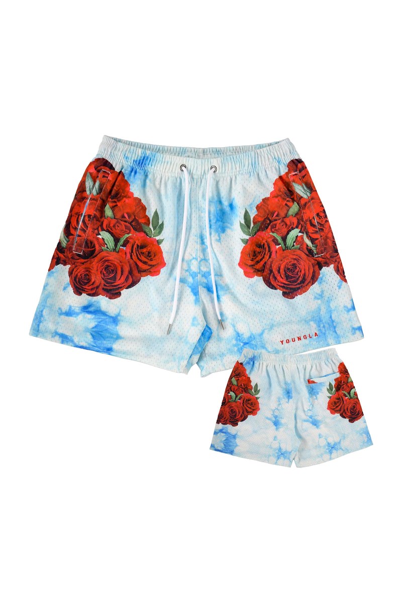 YoungLA 141 The Block Party Shorts Rot | 67134-ECBK