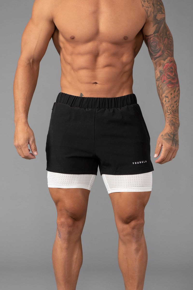 YoungLA 144 Peak Velocity Compression Shorts Schwarz | 42316-XUON