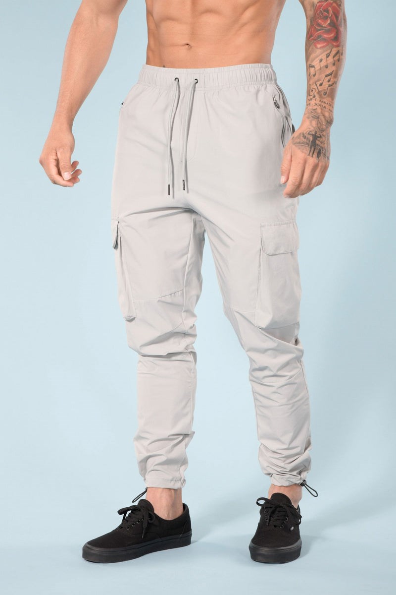 YoungLA 218 Travel Cargo Joggers Hellgrau | 72308-XYRZ