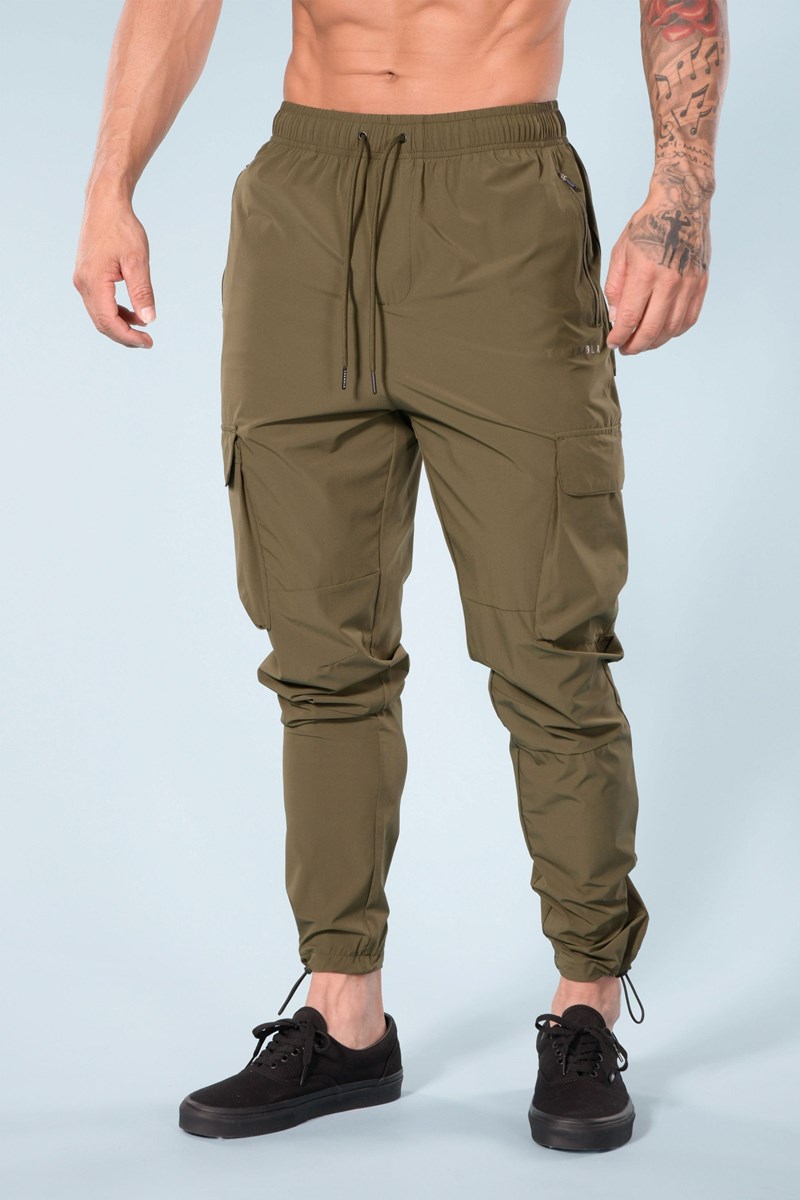 YoungLA 218 Travel Cargo Joggers Olivgrün | 48517-DNBQ