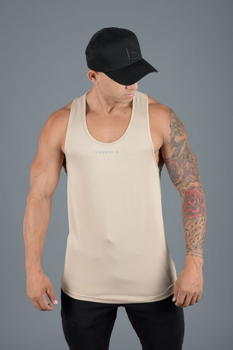 YoungLA 305 Performance Line Tank Tops Beige | 14630-LGIP