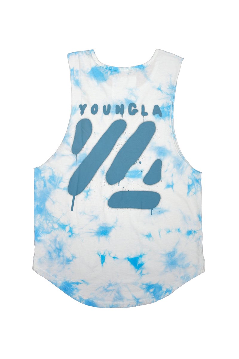 YoungLA 321 Tie Dye Bloc Cut Off Tanks Friendly Skies | 24051-XKDV