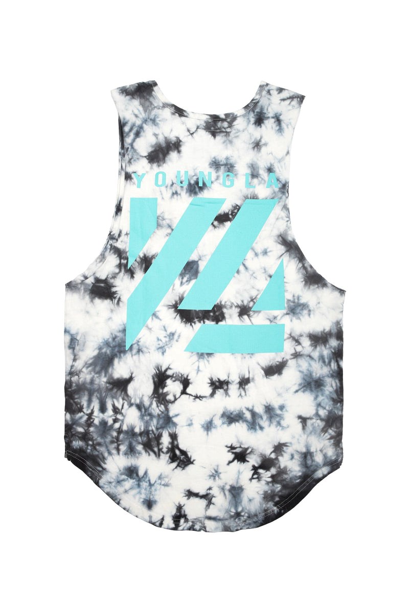 YoungLA 321 Tie Dye Bloc Cut Off Tanks Rainy Days | 57490-KTXP