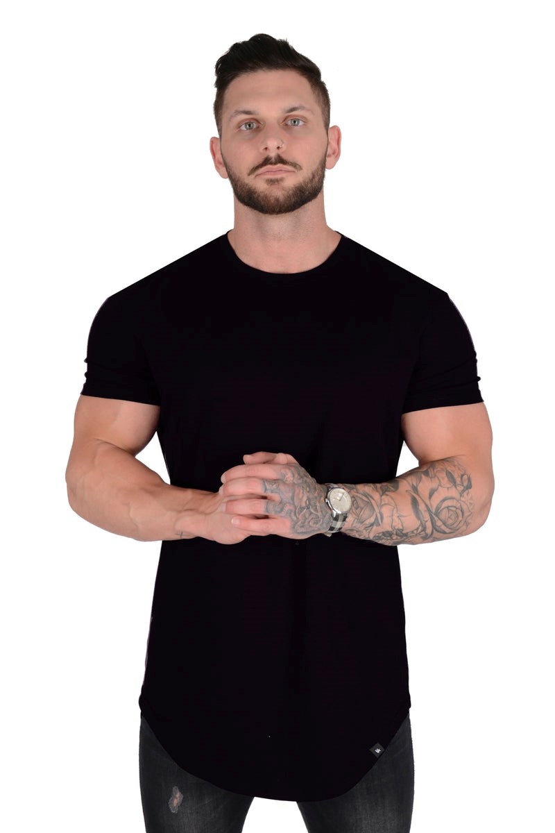 YoungLA 402 Perfect Tee - Scallop Bottom Schwarz | 43801-BDGV