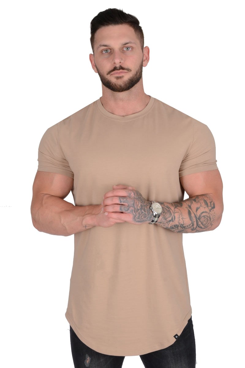 YoungLA 402 Perfect Tee - Scallop Bottom Beige | 43951-FUZM