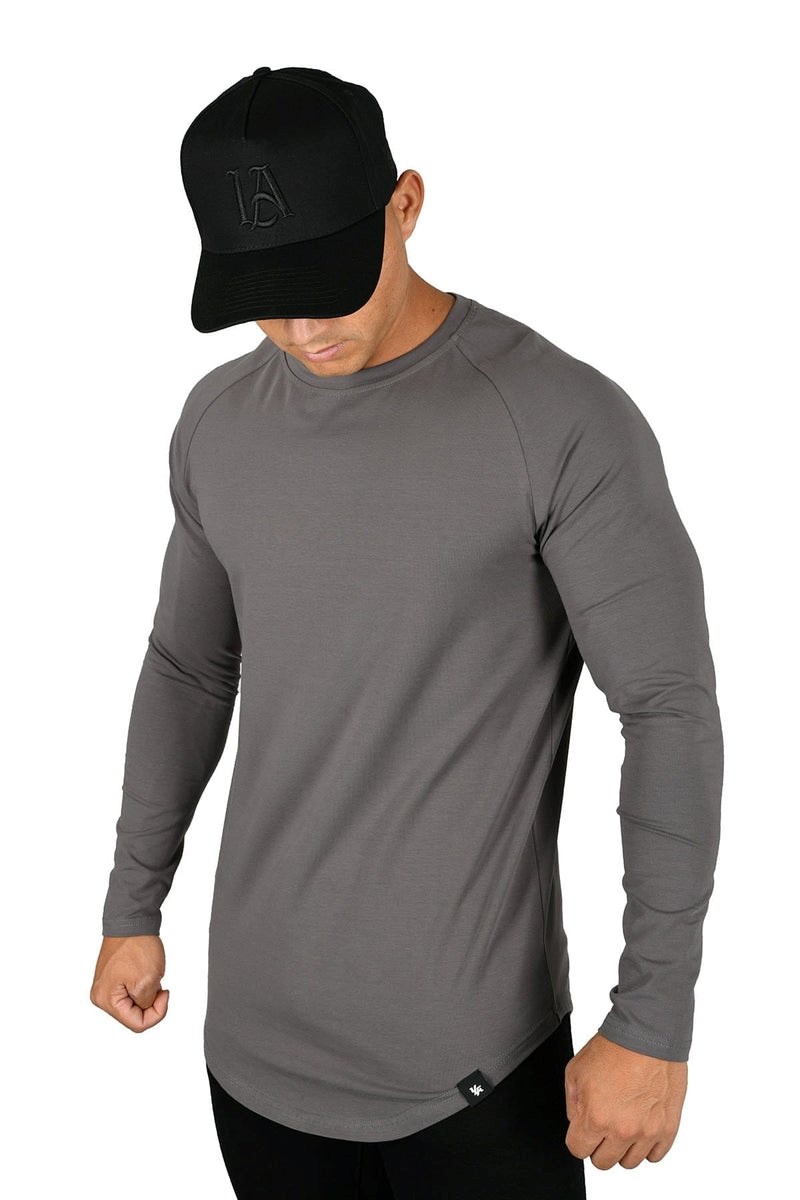 YoungLA 410 PERFECT RAGLAN LONG SLEEVE SHIRTS Charcoal | 43175-ZXAG