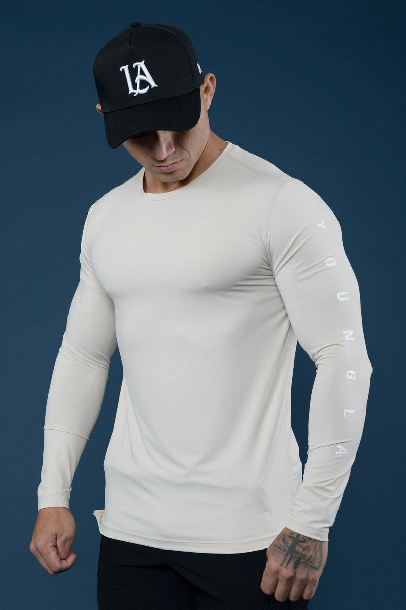 YoungLA 424 Zephyr Compression Long Sleeves Beige | 96538-XTNR