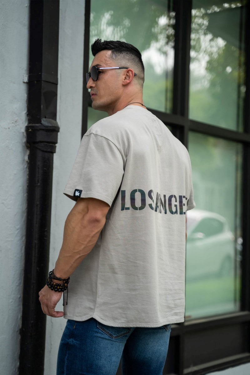 YoungLA 426 Reflective Oversized Los Angeles Shirts Grau | 89073-ZKRY