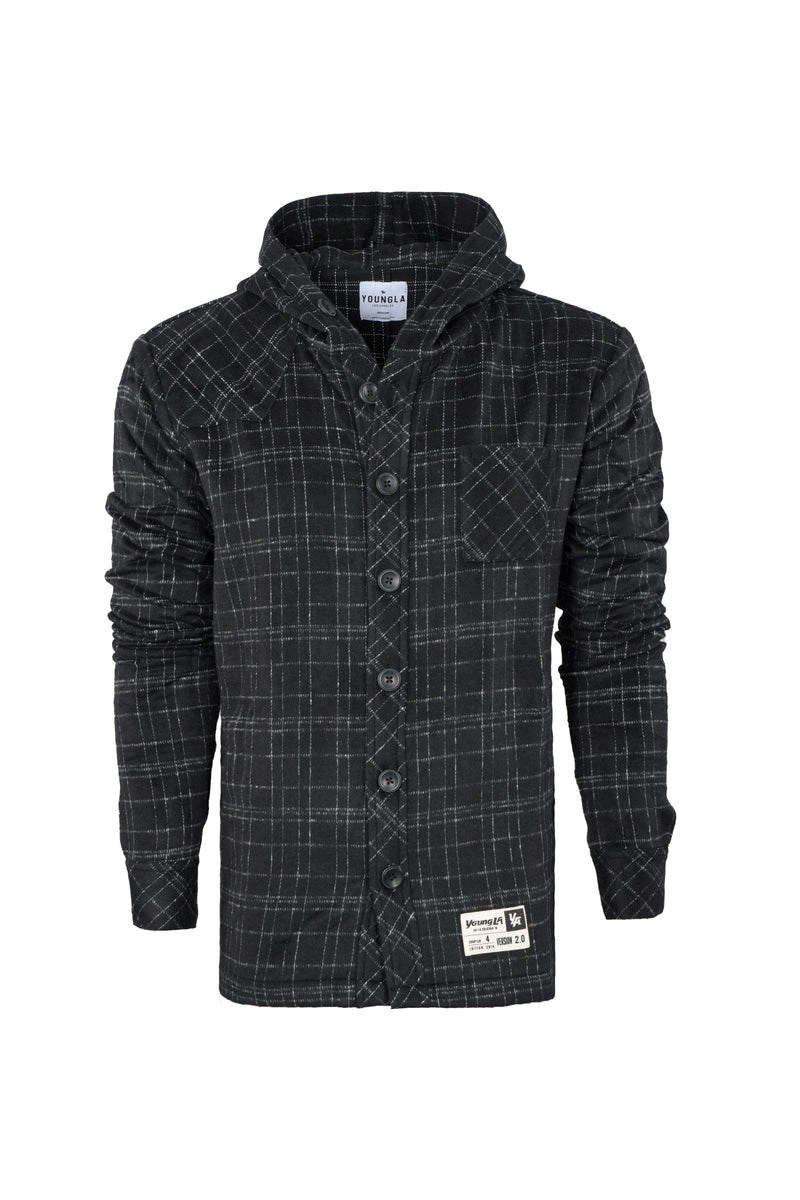 YoungLA 431 Mit Kapuze Flannels Schwarz | 13609-VUQW