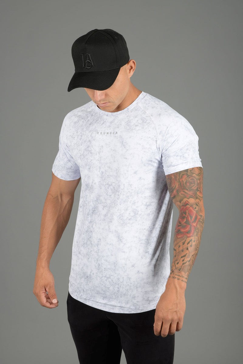 YoungLA 440 Performance Line Kurzes Sleeve Shirts Marble | 48369-HYJC