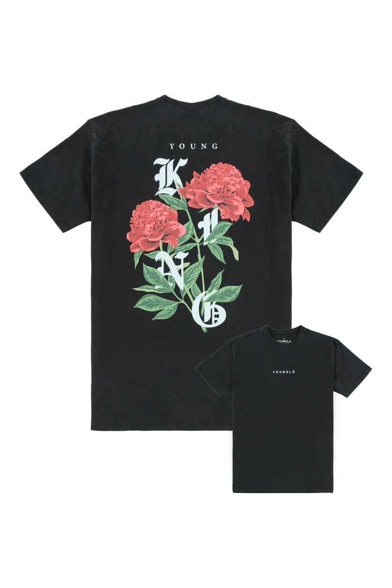 YoungLA 453 Young King Tees Schwarz | 72950-KYBC