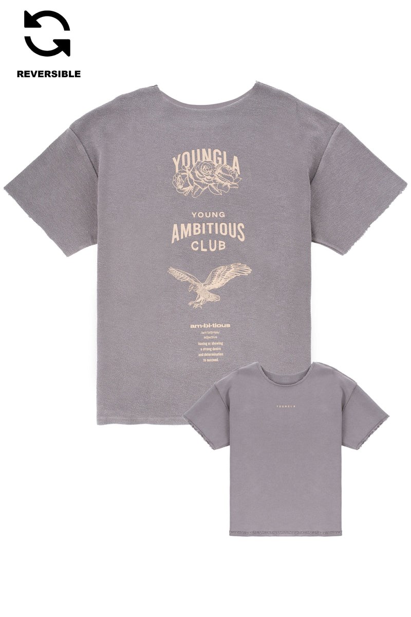 YoungLA 455 Reversible Immortal Tee Grau Waschen | 20679-JMEK