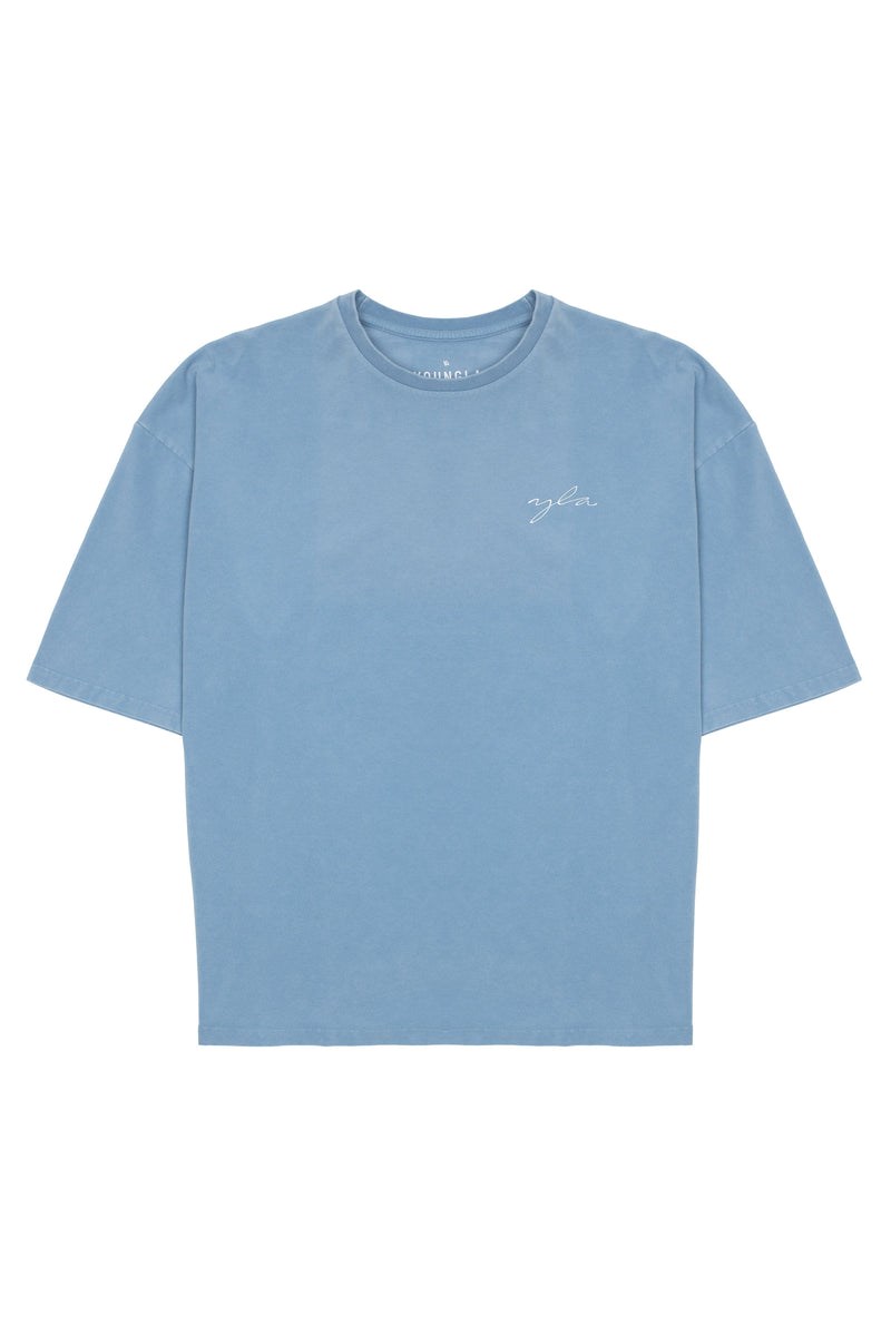 YoungLA 464 Skyline Super Sized Tees Blau Waschen | 32689-QEBR