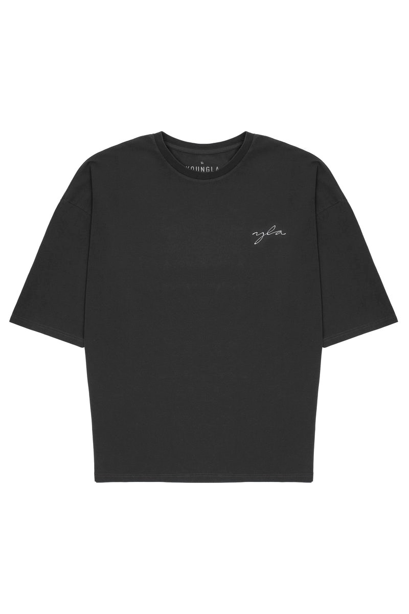 YoungLA 464 Skyline Super Sized Tees Schwarz Waschen | 27056-LDGA