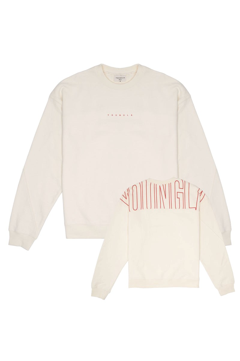 YoungLA 507 Got Yo Back Crewnecks Off-White | 05697-DWFP