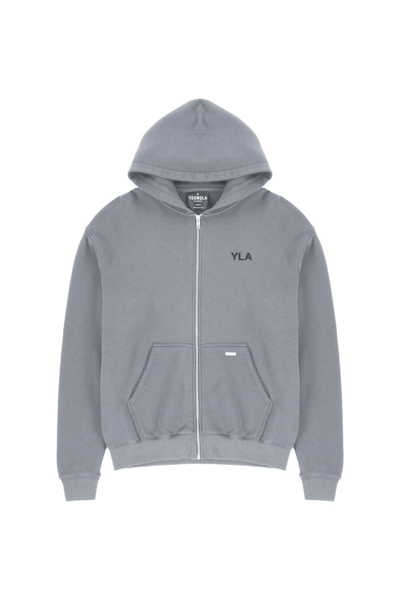 YoungLA 515 Monarch Zip-up Hoodie Grau Waschen | 45617-IWEN