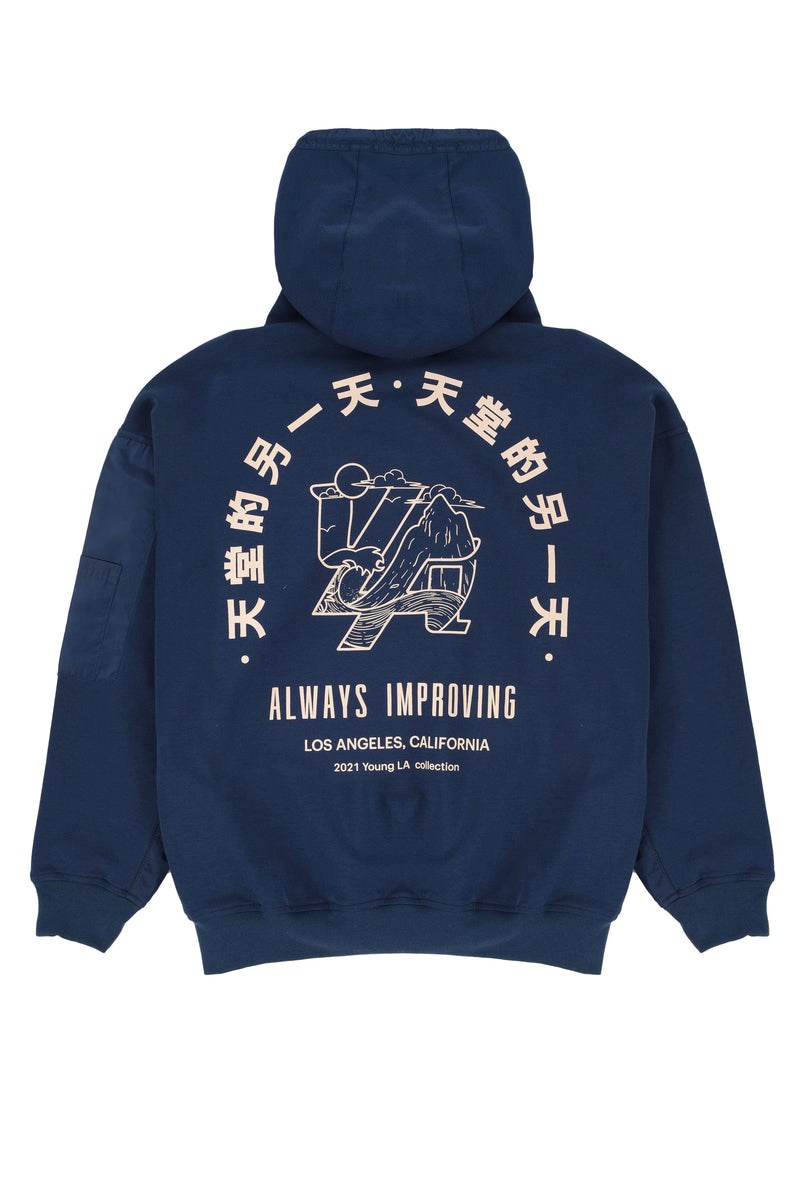 YoungLA 521 Goat Hoodies Navy | 75369-TSWH