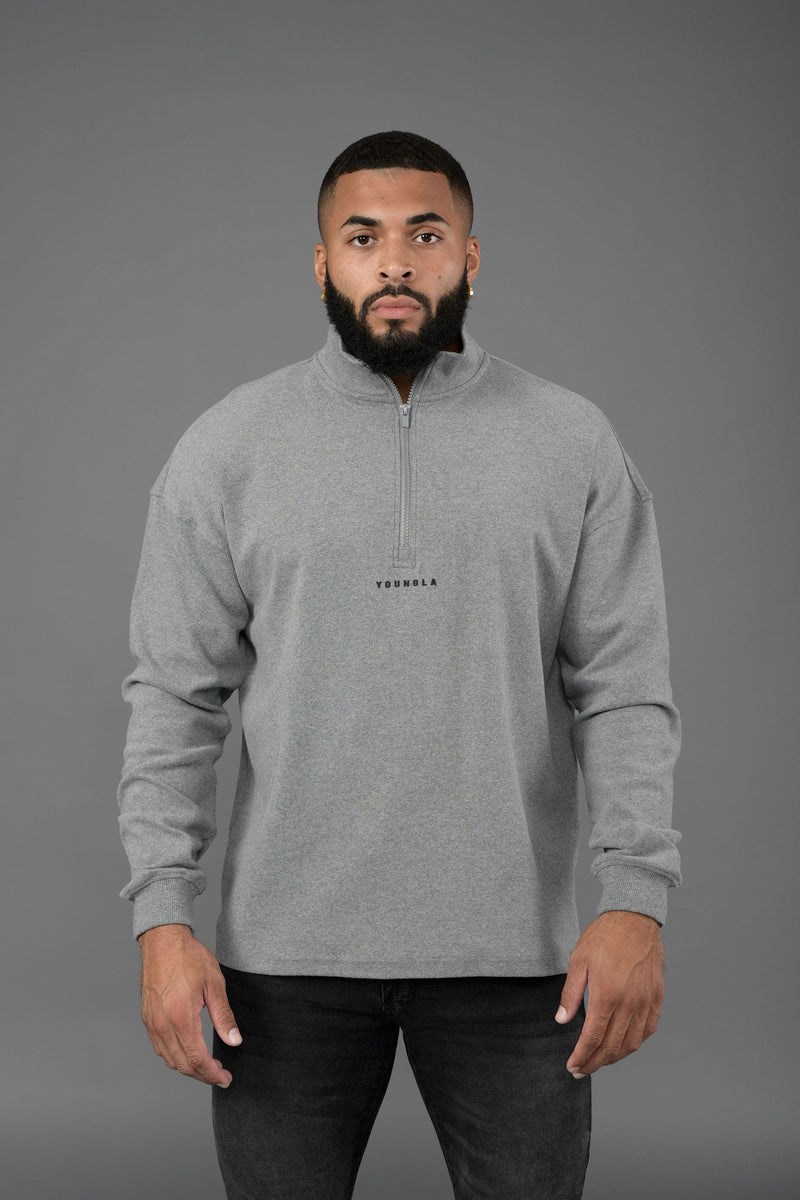 YoungLA 545 Cloud Quarter Zip Grau | 24098-OLMD