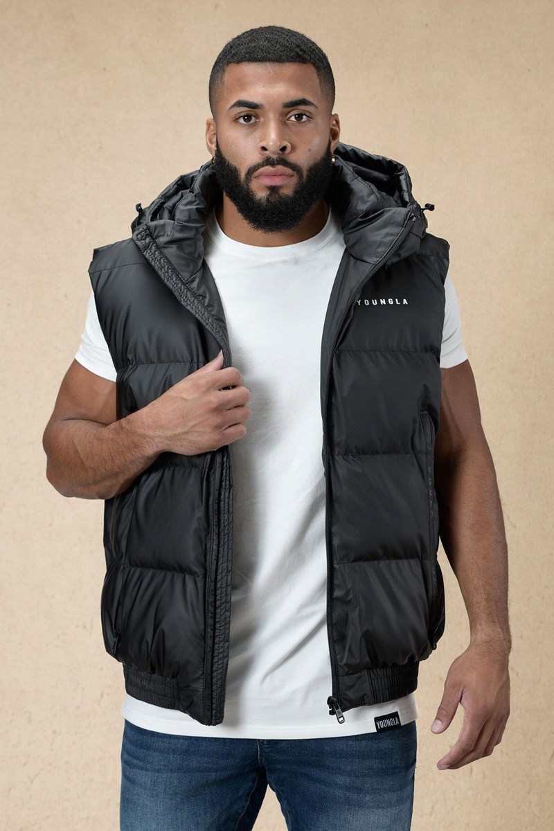 YoungLA 553 Brooklyn Puffer Vest Schwarz | 61397-TVGD