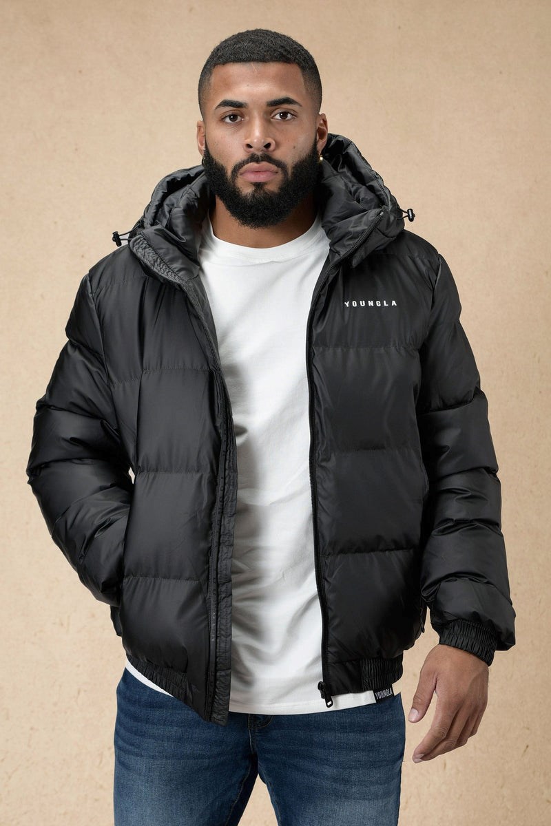 YoungLA 554 Brooklyn Puffer Jacket Schwarz | 79203-WUCL