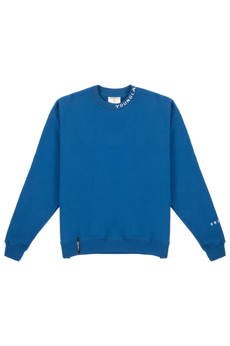 YoungLA 557 Trademark Crewnecks Königsblau Blau | 05821-VTIN