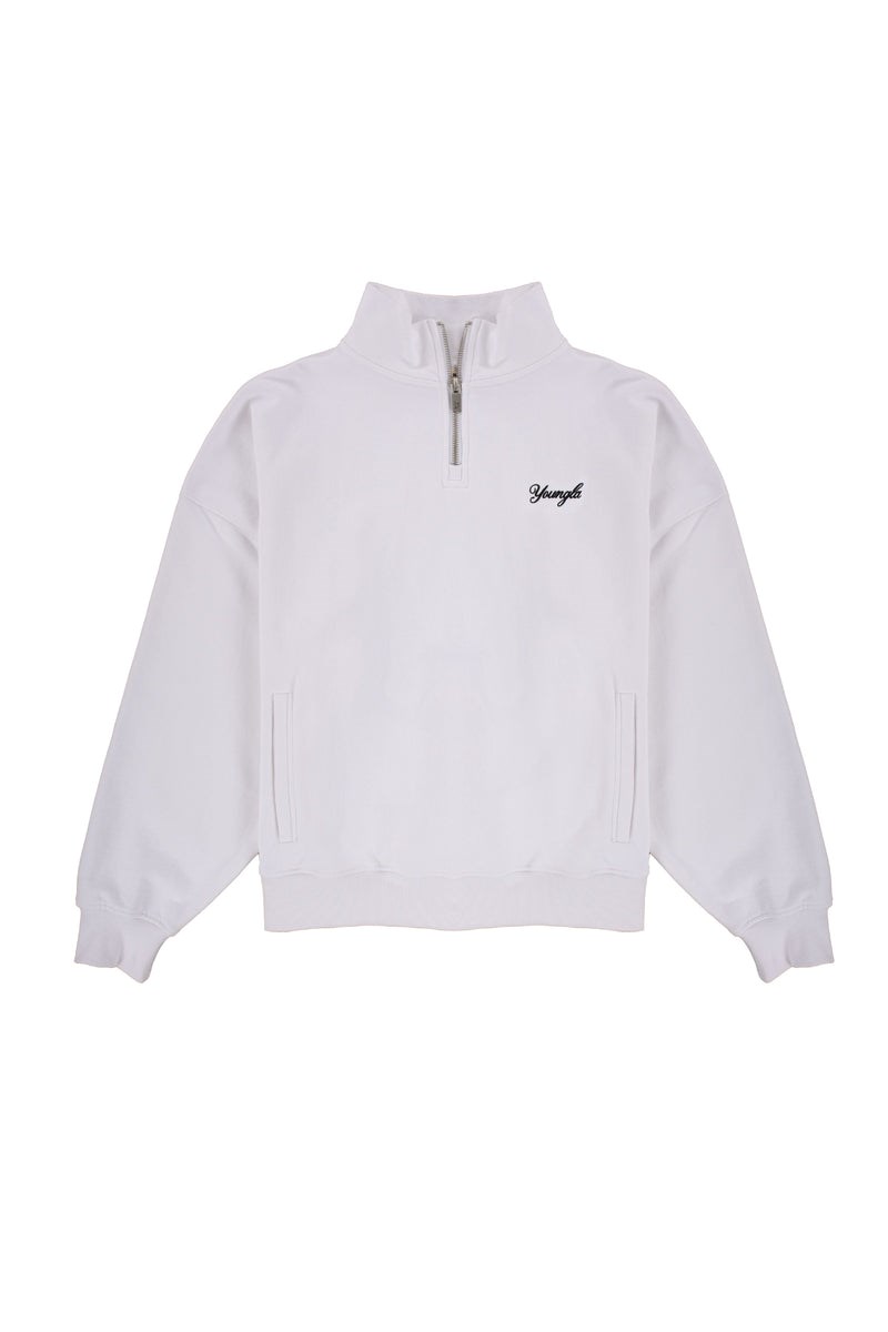 YoungLA 558 Supersized G Quarter Zip Weiß | 46591-QZTP