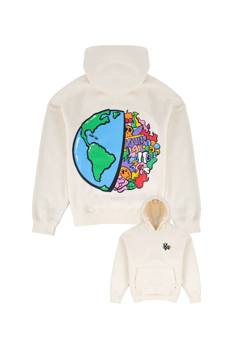 YoungLA 559 Global Meltdown hoodies Off-White | 98672-JUXN