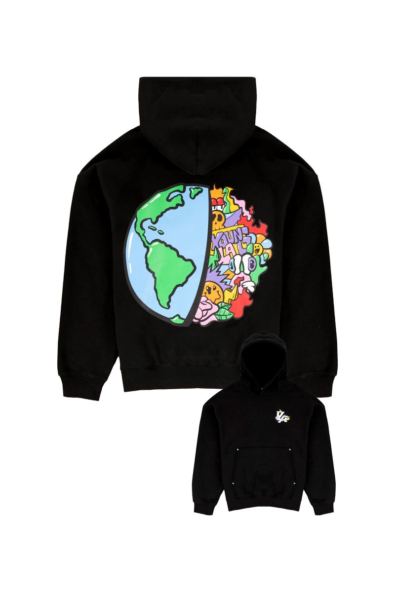 YoungLA 559 Global Meltdown hoodies Schwarz | 73692-ZDKM