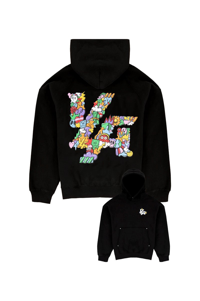 YoungLA 560 Trippy Logo Hoodies Schwarz | 65870-EOSH