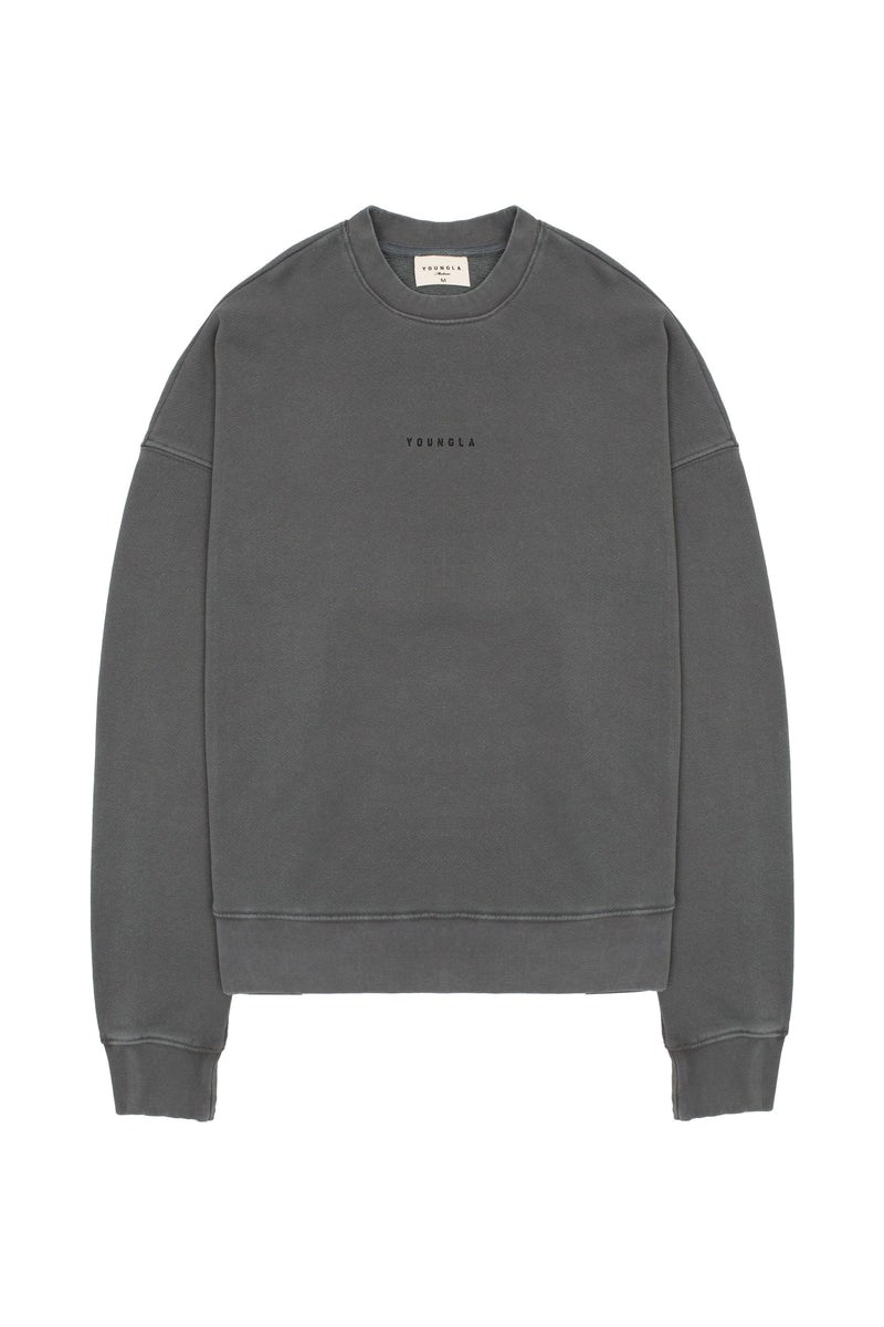 YoungLA 561 Super Size Crewnecks Grau Waschen | 03598-KCJS