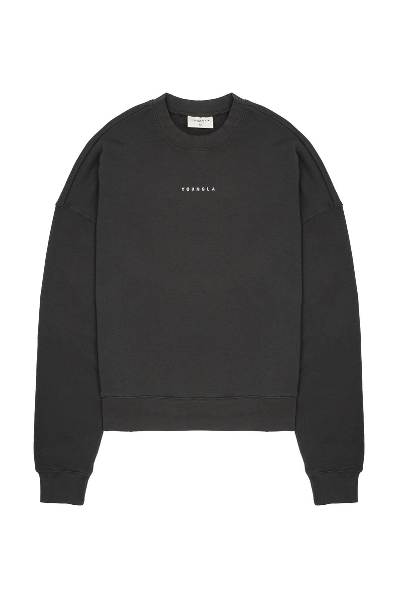 YoungLA 561 Super Size Crewnecks Schwarz Waschen | 65781-LVJQ