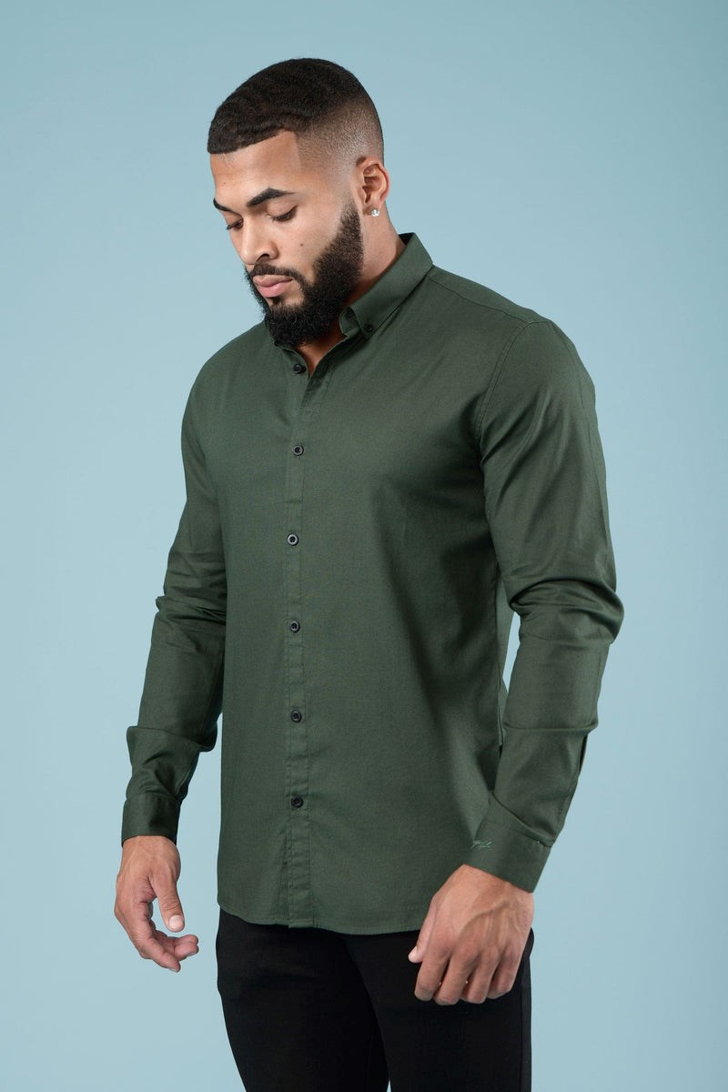 YoungLA 802 Wallstreet Kleider Shirts Grün | 03182-GTLW